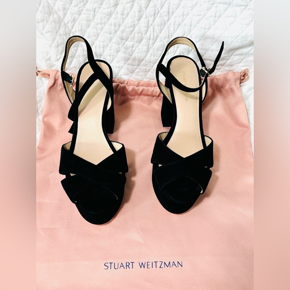 Stuart Weitzman Black Strappy Heels